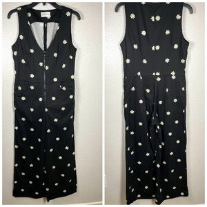 Rachel Antonoff Black Sunflower Jumpsuit Size 4